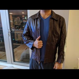 Vintage Men’s Brown Leather Jacket, Sz 46